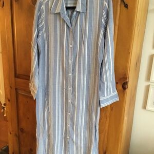 Tommy Bahama blue white midi shirtdress M